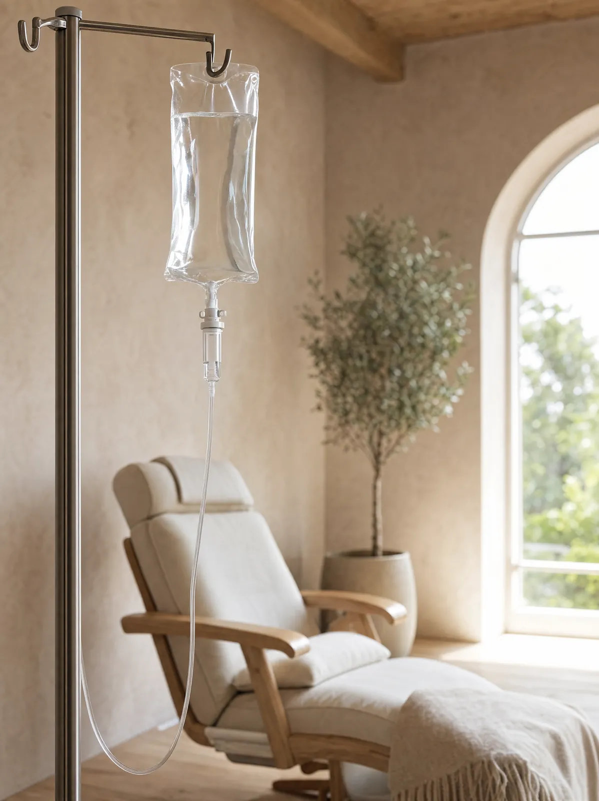 IV bag ready for an infusion at Balanced Health & Wellness